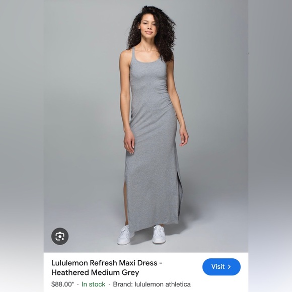 Women’s Lululemon refresh maxi dress heathered medium grey size 6 or 8 MEDIUM - Picture 4 of 9